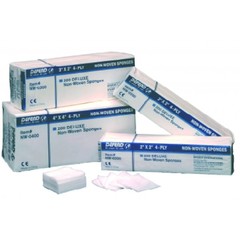 NON-WOVEN SPONGES 4 PLY 32 GRAM, Available in 2" x 2", 3" x 3" and 4" x 4"